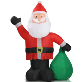 6 FT Lighted Christmas Inflatable Decoration, Inflatable Santa Claus With Large Gift Bag, Funny Blow Up Yard Decorations With Built-in LED Lights (Option: as picture)