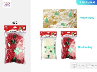 Christmas Wrinkled Paper With Christmas Tree Glitter On The Surface (Option: Two colors)