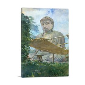 Great Statue Amida Buddha at Kamakura Daibutsu Priest's Garden 1887 (Type: Standard Framed Canvas Print, size: 28" x 20" / 70cm x 50cm (approx))